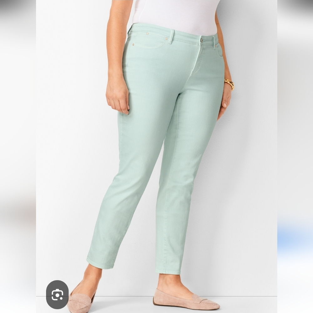 NWOT Womens Talbots Cool Mint Green Jegging Crop Jeans Sz. 12P
